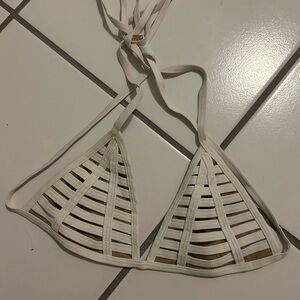 Beach Bunny White Strappy Bikini Top and bottom